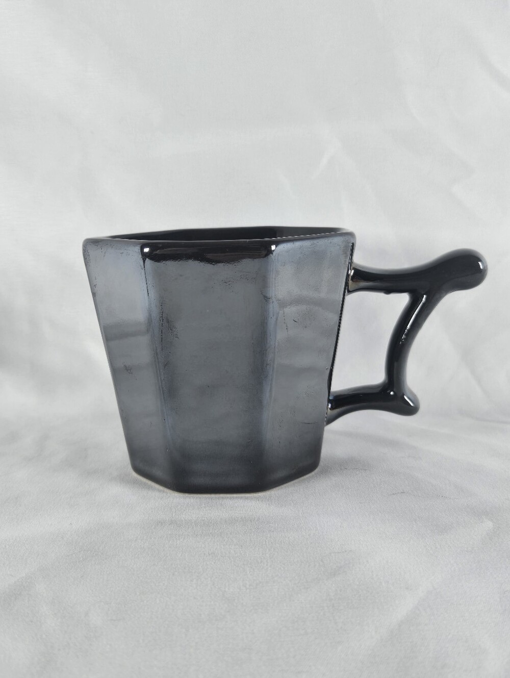 Starbucks Black Metallic Hexagon Coffee Mug 14 oz (2013 Edition)